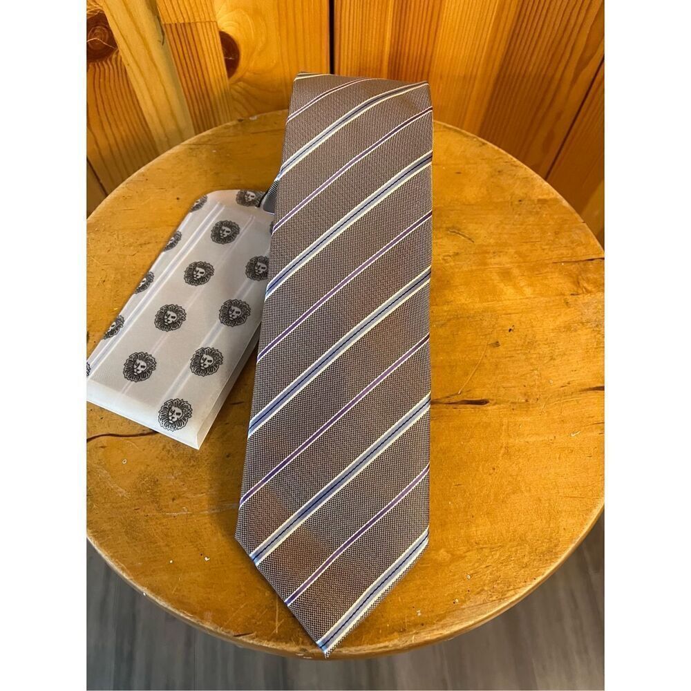 Imani Uomo Hand-made 100% Silk Touch Microfiber Striped Men's Tie nwt (3765)
